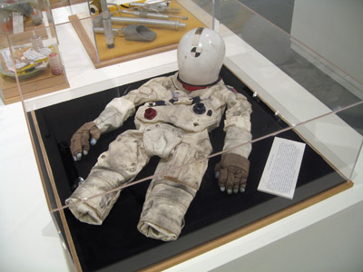 Child Astronaut Test Suit, 1999-2000, nylon, aluminum, silicone, dacron, urethane, steel, 7 1/2 x 19 x 17 1/4 inches (19 x 48 x 43 cm)