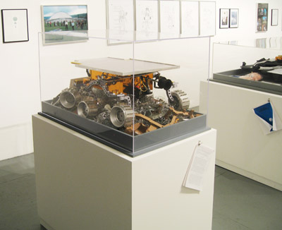 LIMPER, 2007, aluminum, urethane, acrylic, mylar, cardboard, paper, Kapton, electronics, 12 3/4 x 31 x 21 inches (32 x 79 x 53 cm)