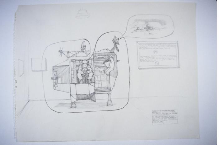 Lunar Excursion Module Recycling Plans(4), 2004, pencil on paper, 18