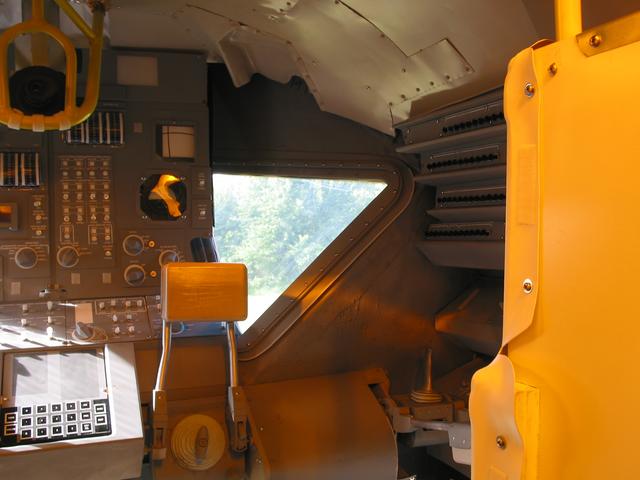 LEM, 2003-2007, 13'X11'X14', aluminum, steel, epoxy, wood, rubber, money
LMP (Lunar Module Pilot) station