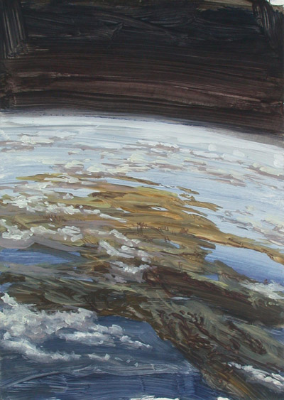 Aeral View#1 (atmosphere), 2002, 2002, acrylic on paper, 13x9.5 ins (33x24 cm)