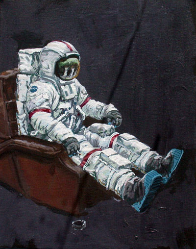 The Underemployed Astronaut, 2004, acrylic on canvas, 16x12 ins (40.5x30.5 cm)
