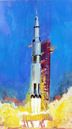 Apollo Launch #1, 2002, acrylic on paper, 11.5x6.75 ins (29x17 cm)