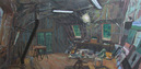 New Hampshire Studio, 2005, acrylic on canvas, 15x30 ins (38x76 cm)
